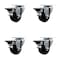 Service Caster 3'' Soft Rubber Wheel Swivel Top Plate Caster Set Posi Brake, 4PK SCC-20S314-SRS-PLB-4 - alternate 1
